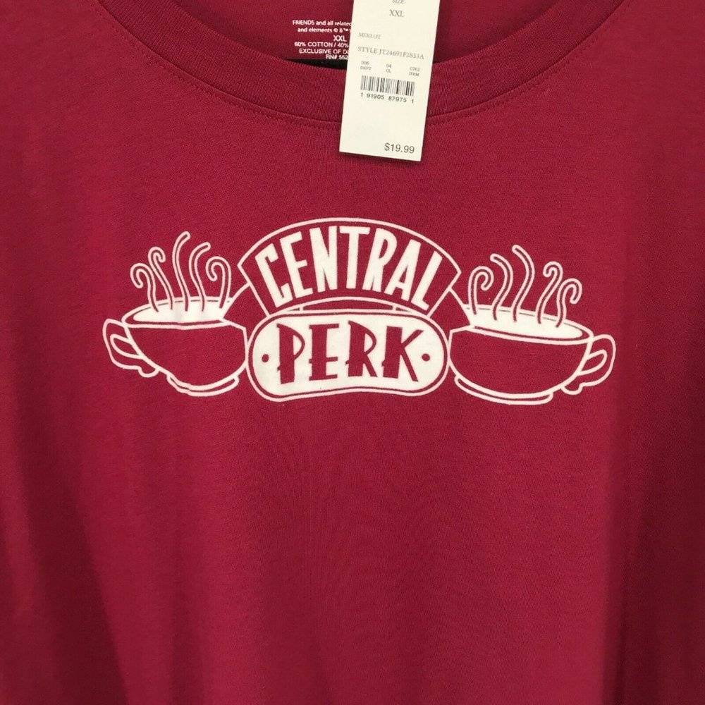 Friends Women's Long Sleeve Casual Merlot Cropped Graphic Tee Choose Sizes - Picture 3 of 7